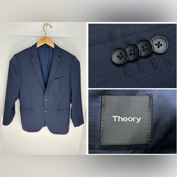 Theory XYLO NP Navy 100% Wool Blazer Jacket‎ Size 44R Office Business Classic - Picture 1 of 12